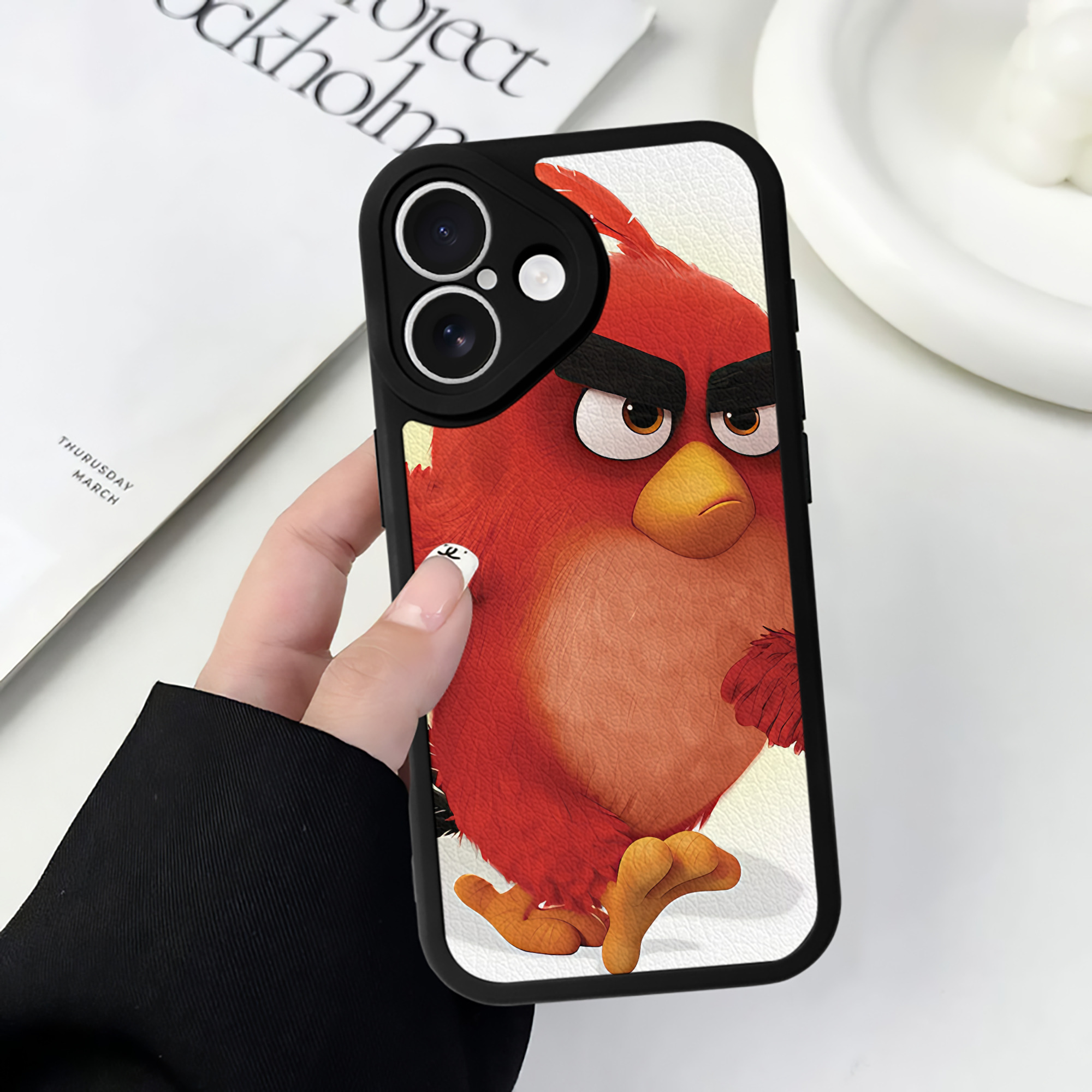 （画像用） Angry Birds アングリーバード 【iPhone 16シリーズ対応】シリコンスマホケース（レザー調） 材質：シリコン